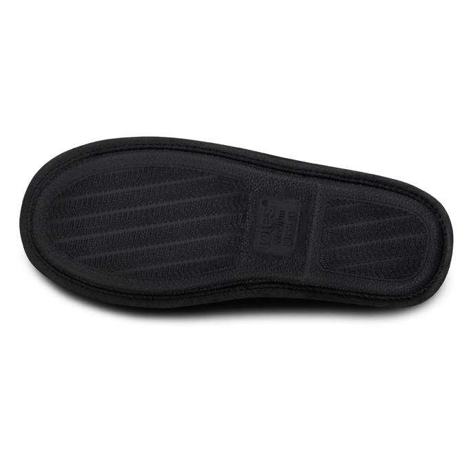 totes toasties® Mens Jersey Mule Slippers With Check Lining Charcoal Extra Image 6
